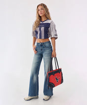 NFL Houston Texans Braided Tassel Rivet Tote Bag (Pre-Order)