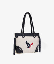 NFL Houston Texans Braided Tassel Rivet Tote Bag (Pre-Order)