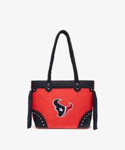NFL Houston Texans Braided Tassel Rivet Tote Bag (Pre-Order)