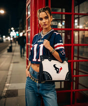 NFL Houston Texans Braided Tassel Rivet Tote Bag (Pre-Order)