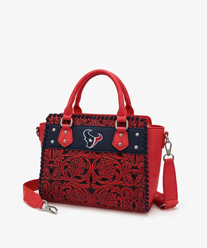 NFL Houston Texans Floral Tooled Tote Bag