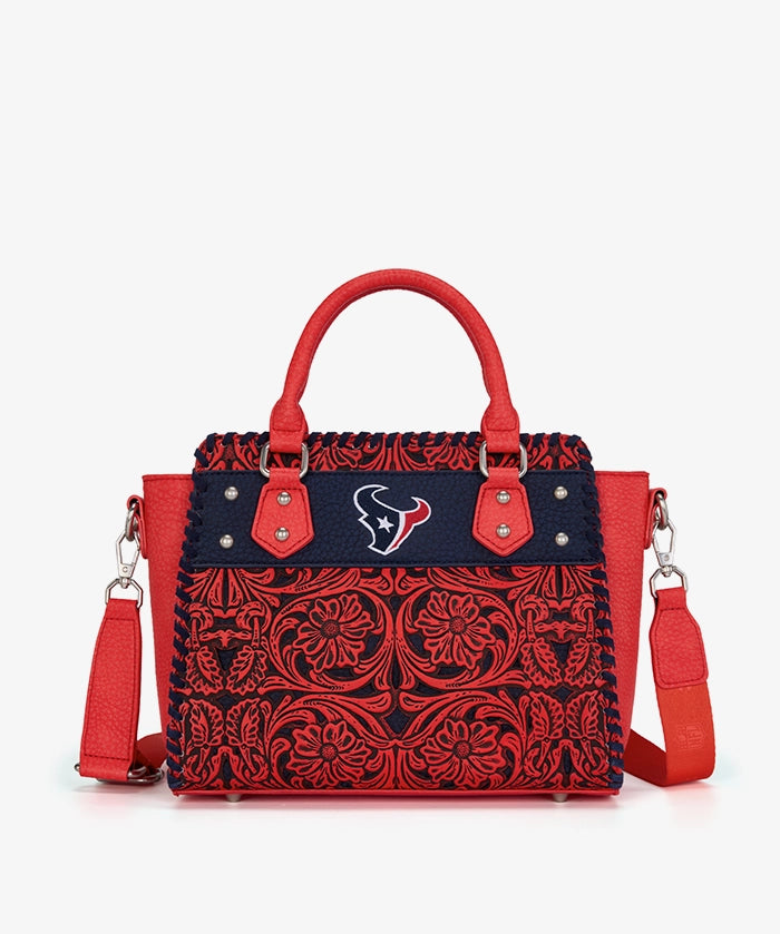 NFL Houston Texans Floral Tooled Tote Bag
