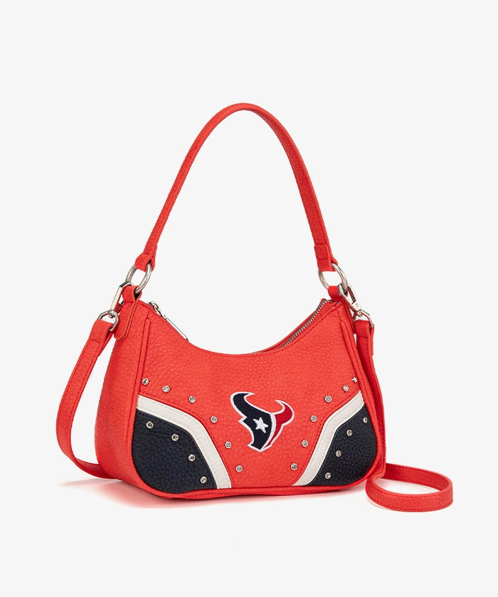 NFL Houston Texans Rivet Baguette Shoulder Bag