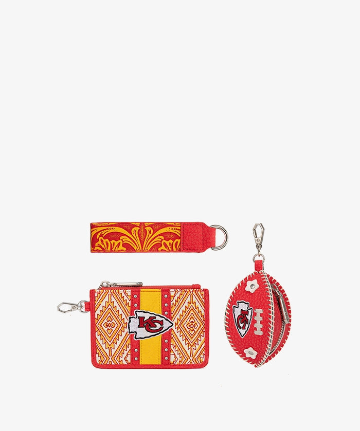 NFL Kansas City Chiefs Football Wristlet Set