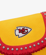 NFL Kansas City Chiefs Studded Fringe Flap Crossbody Bag (Pre-Order)