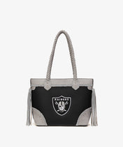 NFL Las Vegas Raiders Braided Tassel Rivet Tote Bag (Pre-Order)