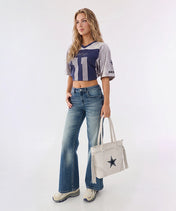 NFL Dallas Cowboys Braided Tassel Rivet Tote Bag (Pre-Order)