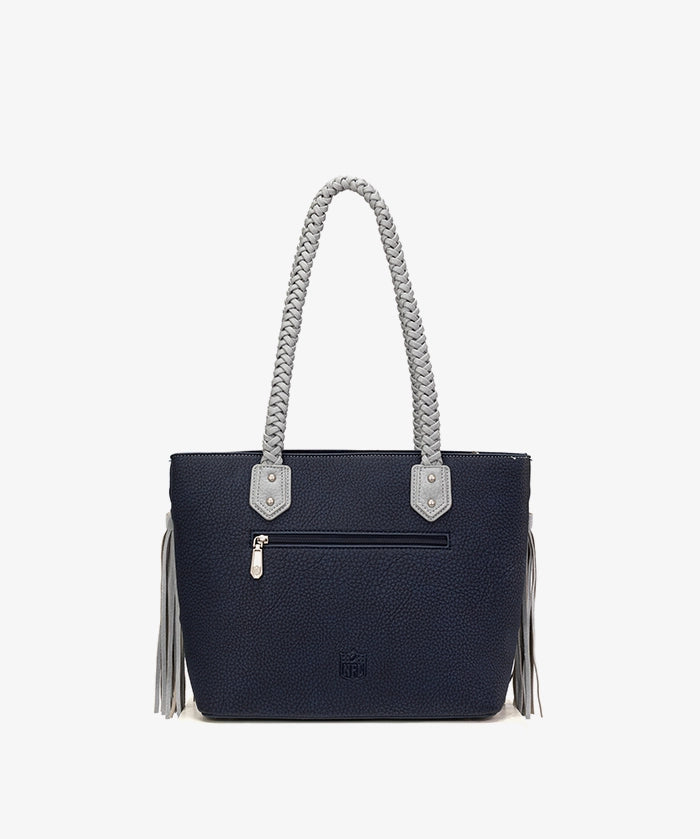 NFL Dallas Cowboys Braided Tassel Rivet Tote Bag (Pre-Order)