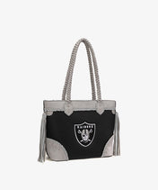 NFL Las Vegas Raiders Braided Tassel Rivet Tote Bag (Pre-Order)
