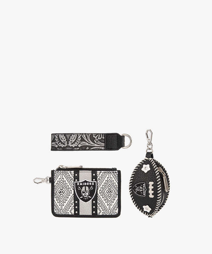 NFL Las Vegas Raiders Football Wristlet Set