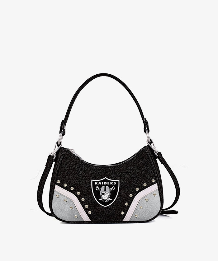 NFL Las Vegas Raiders Rivet Baguette Shoulder Bag (Pre-Order)