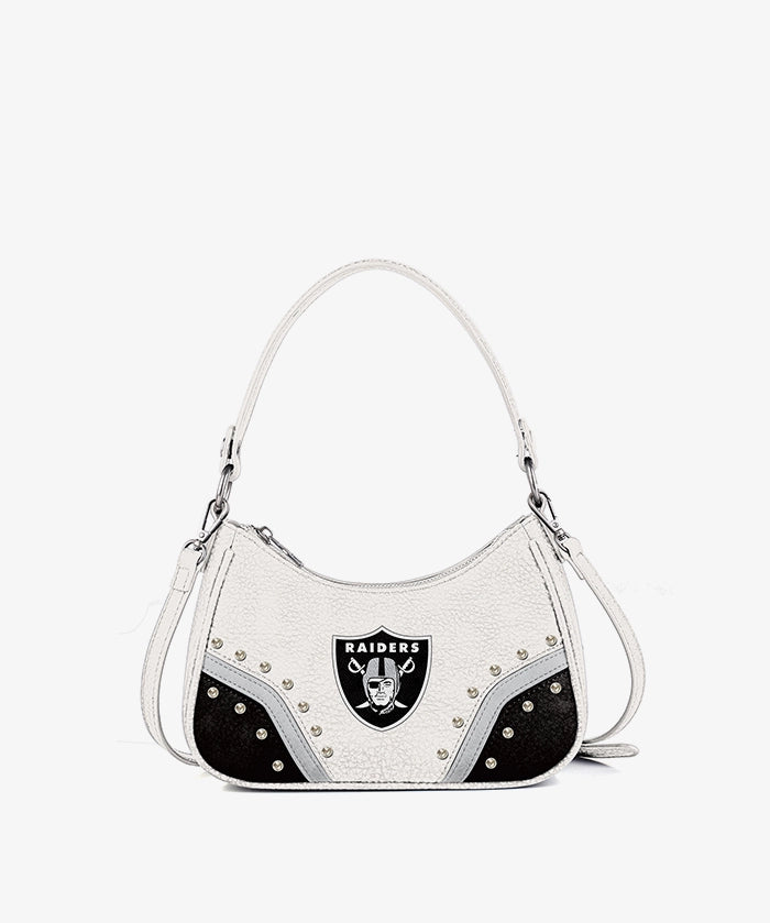 NFL Las Vegas Raiders Rivet Baguette Shoulder Bag (Pre-Order)