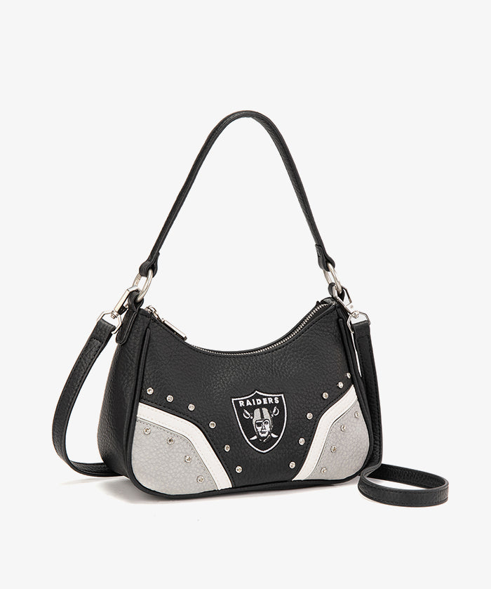 NFL Las Vegas Raiders Rivet Baguette Shoulder Bag