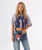 NFL New England Patriots Western Canvas Crossbody Bag