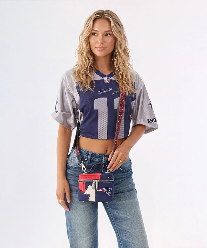 NFL New England Patriots Western Canvas Crossbody Bag