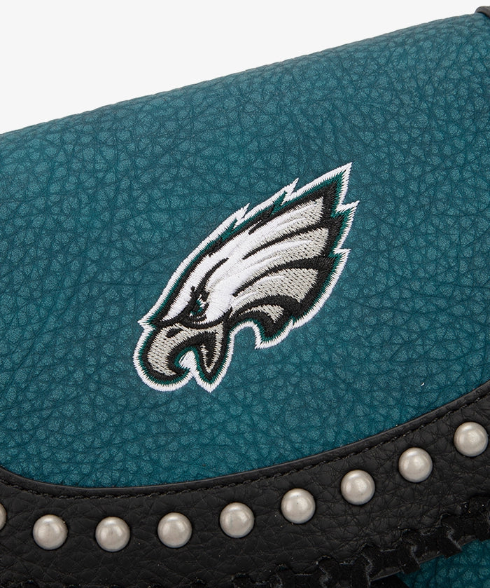 NFL Philadelphia Eagles Studded Fringe Flap Crossbody Bag (Pre-Order)