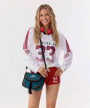 NFL Philadelphia Eagles Studded Fringe Flap Crossbody Bag (Pre-Order)