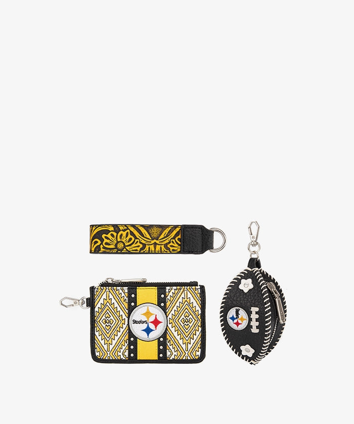 NFL Pittsburgh Steelers Football Wristlet Set