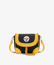 NFL Pittsburgh Steelers Studded Fringe Flap Crossbody Bag (Pre-Order)