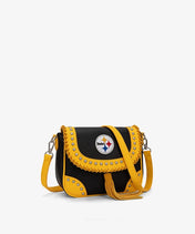 NFL Pittsburgh Steelers Studded Fringe Flap Crossbody Bag (Pre-Order)