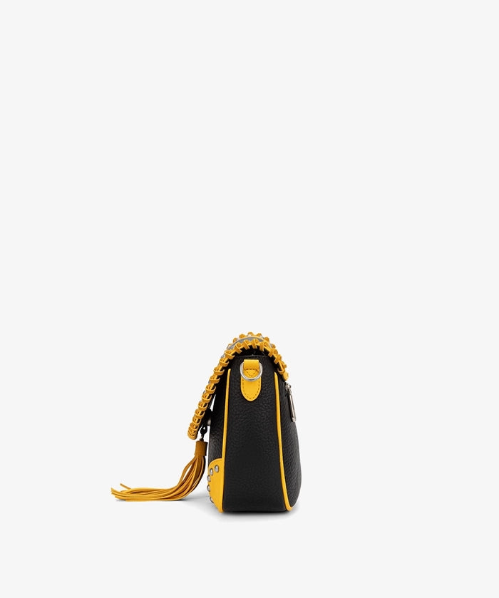 NFL Pittsburgh Steelers Studded Fringe Flap Crossbody Bag (Pre-Order)