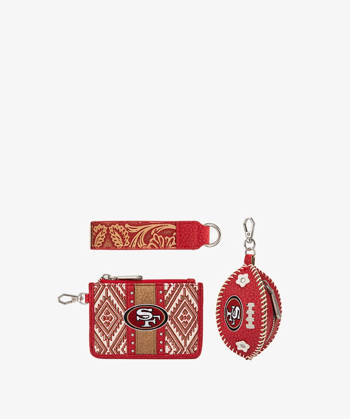 NFL San Francisco 49ers Football Wristlet Set