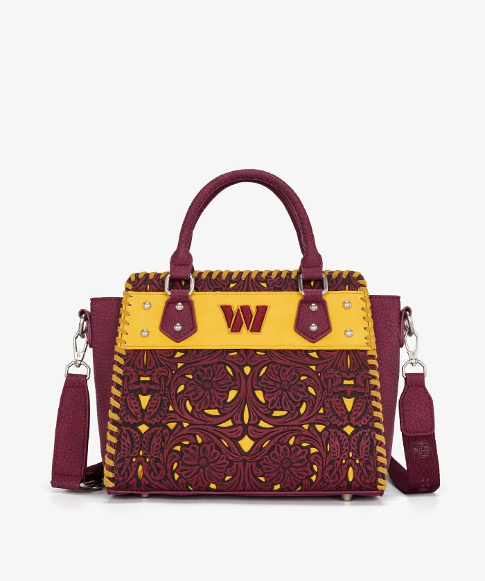 NFL Washington Commanders Floral Tooled Tote Bag