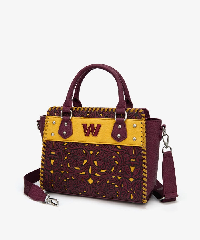 NFL Washington Commanders Floral Tooled Tote Bag