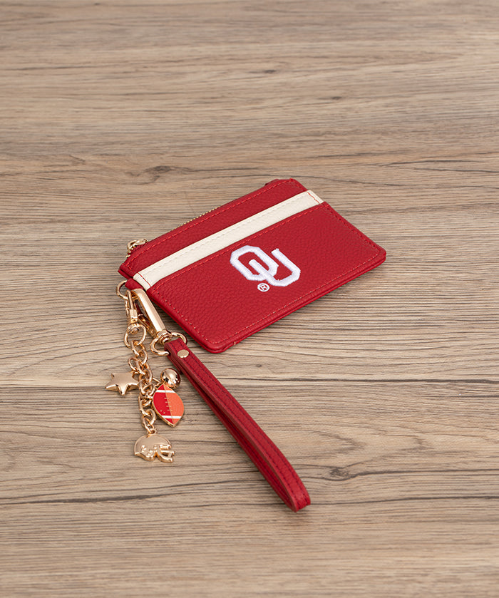 Oklahoma Sooners Card Holder with Football Charm