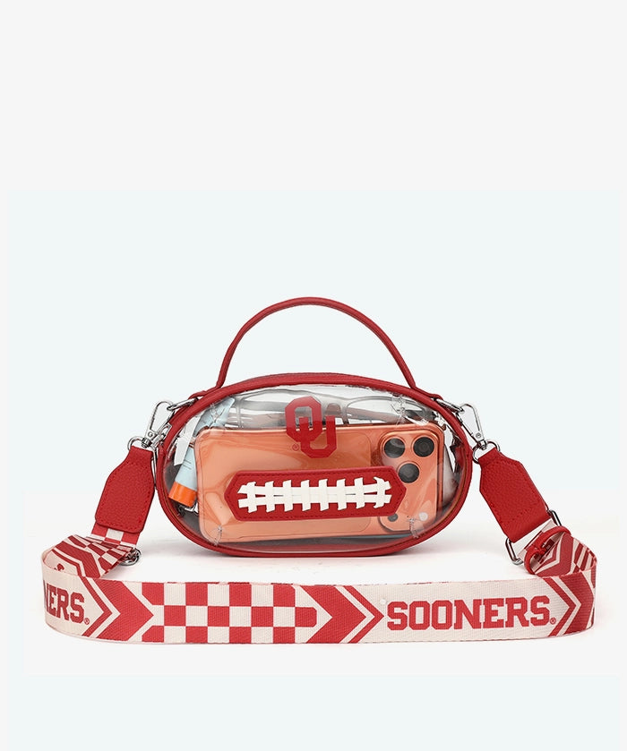 Oklahoma Sooners Football Clear Crossbody Bag