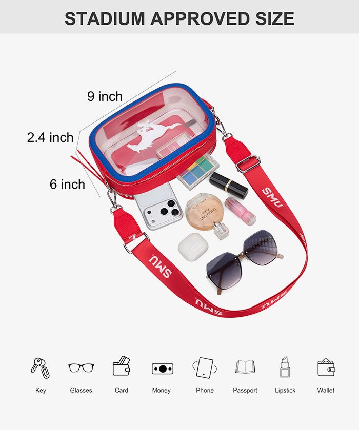 Southern Methodist University Mustangs Clear Camera Bag
