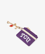 TCU Horned Frogs Card Holder with Football Charm