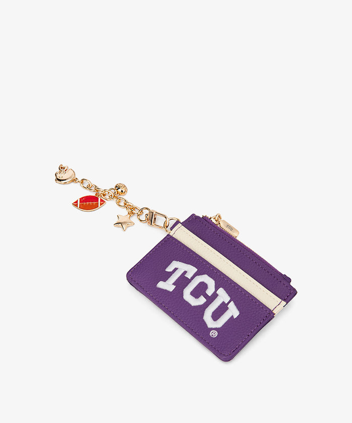 TCU Horned Frogs Card Holder with Football Charm