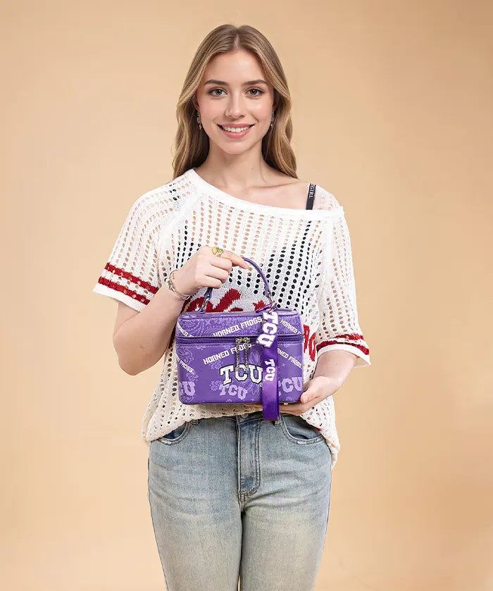 Texas Christian University Horned Frogs Box Bag with Top Handle