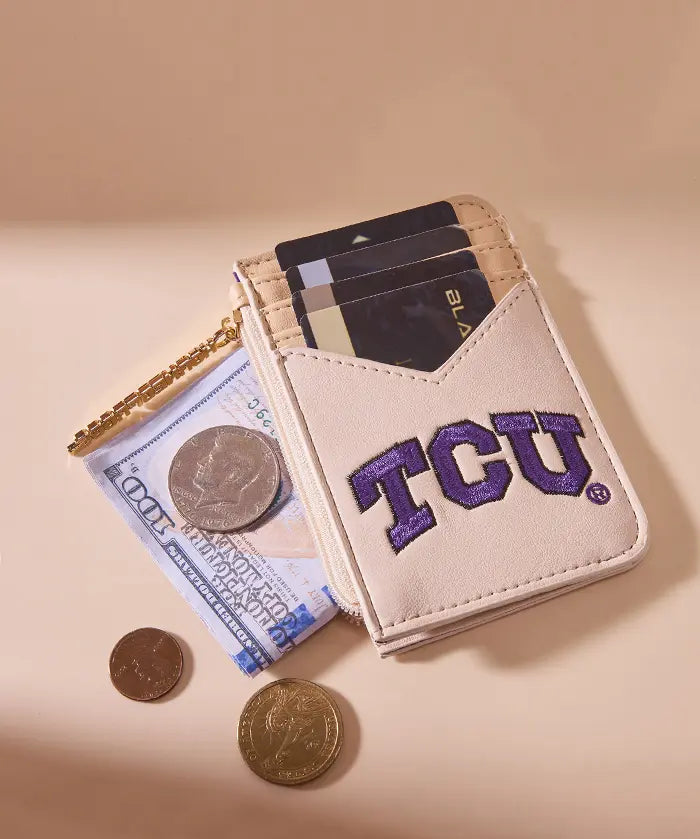 Texas Christian University Horned Frogs Zip Card Case