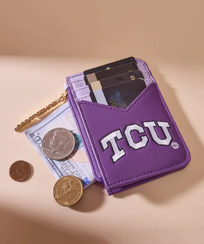 Texas Christian University Horned Frogs Zip Card Case