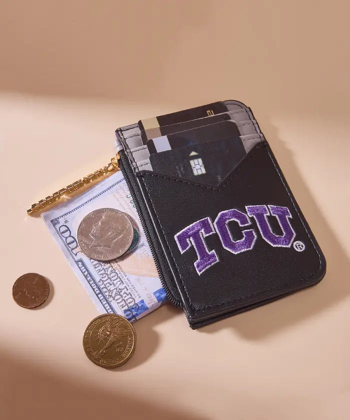 Texas Christian University Horned Frogs Zip Card Case