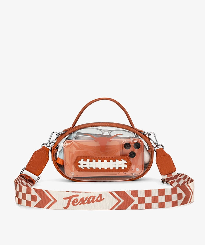 Texas Longhorns Football Clear Crossbody Bag