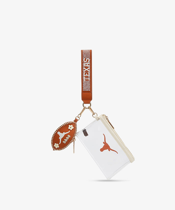 Texas Longhorns Football Clear Wristlet Set