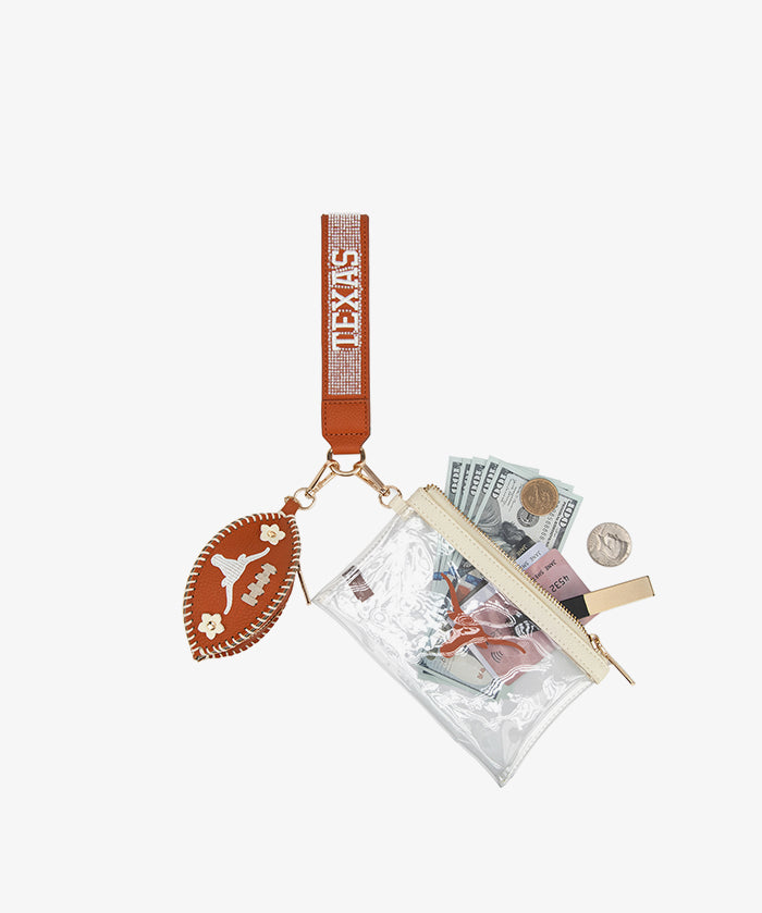 Texas Longhorns Football Clear Wristlet Set