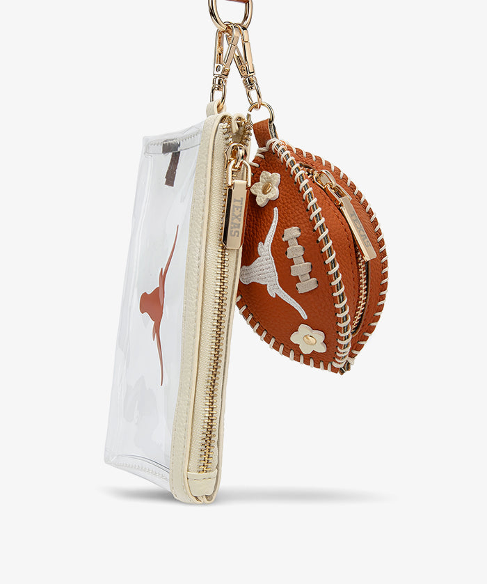 Texas Longhorns Football Clear Wristlet Set