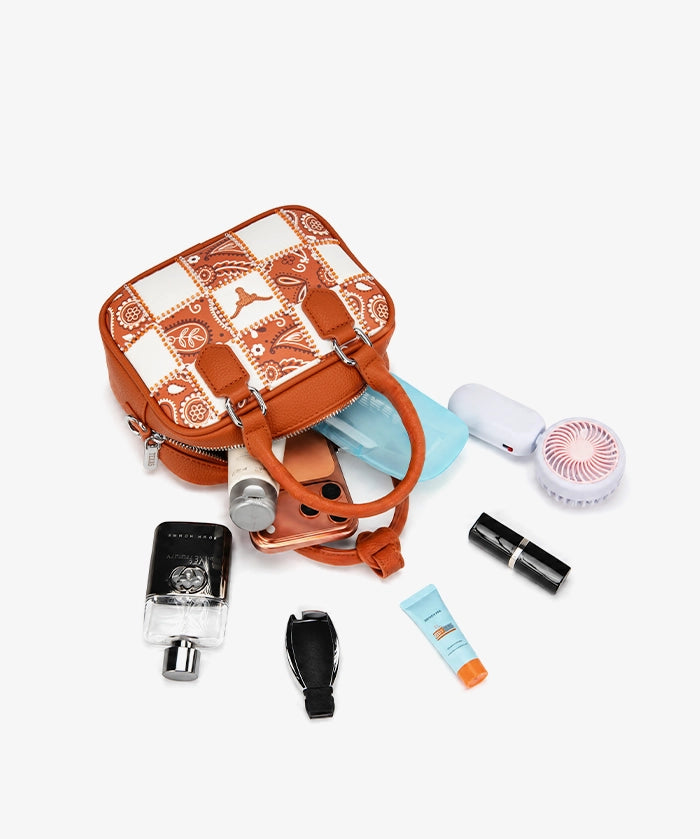 Texas Longhorns Paisley Bandana Mini Satchel Crossbody Bag