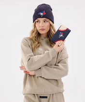 MLB Toronto Blue Jays Zip Wallet Baseball Stitch Detail