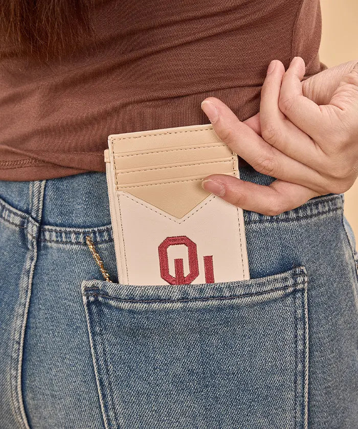 Oklahoma Sooners Zip Card Case