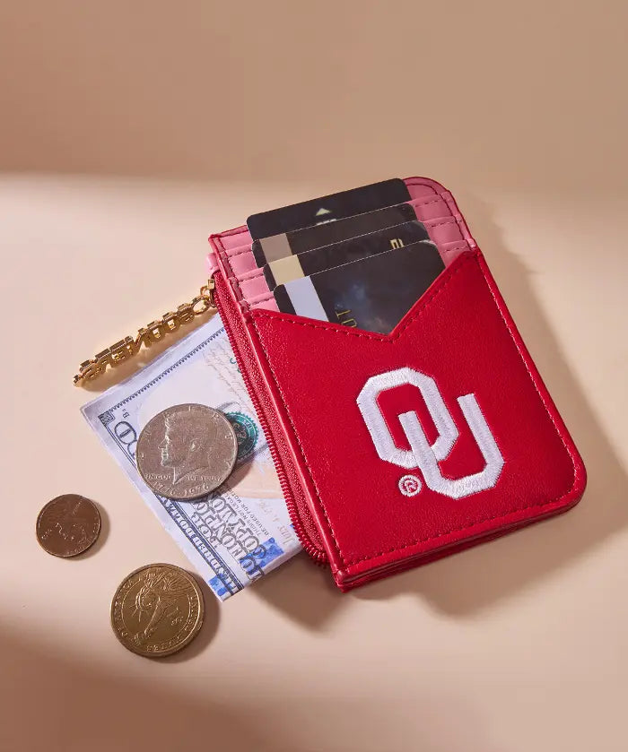 Oklahoma Sooners Zip Card Case